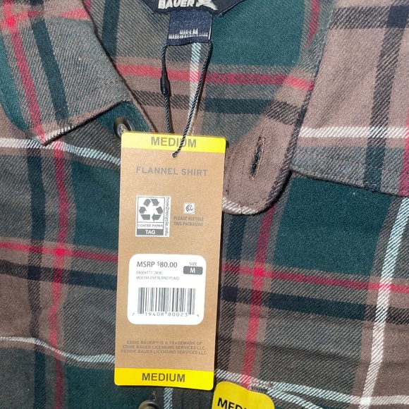 Eddie Bauer Flannel Button down plaid Men’s size Medium - Picture 6 of 6